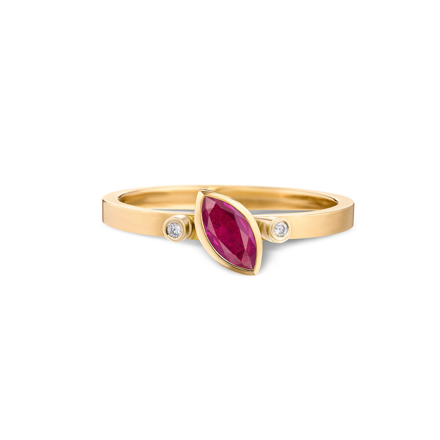 Gather Ring 14K Ruby Diamond  Set